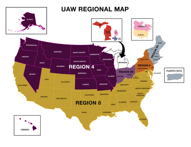 Uaw Regions Map